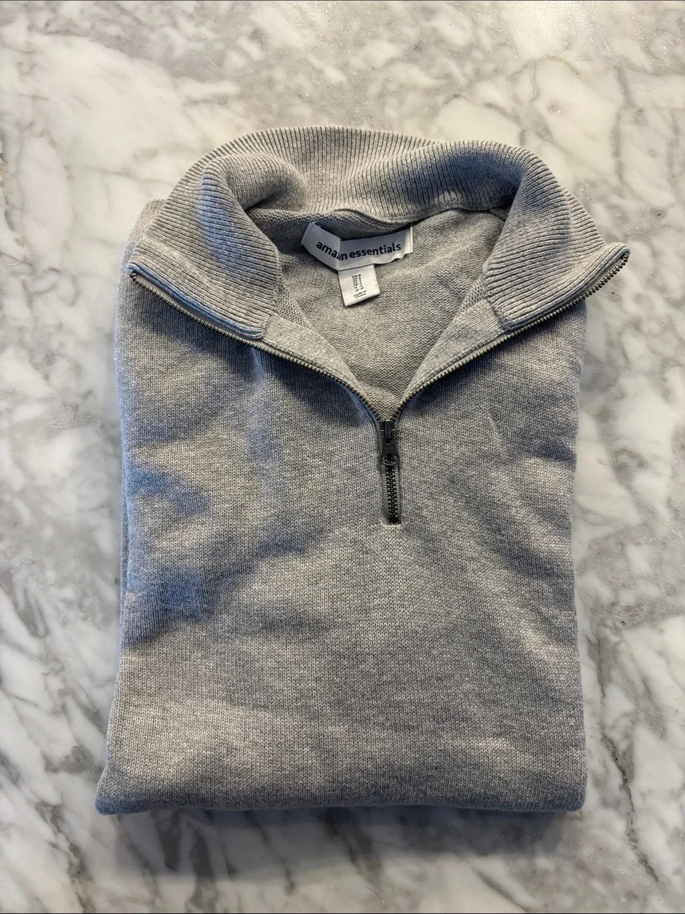 Amazon Essentials Men’s Red/Gray Zip-Up Sweater bundle